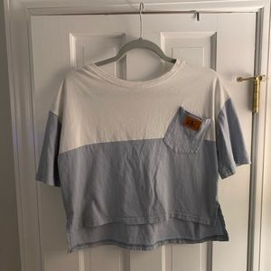 Blue/ White Crop Top